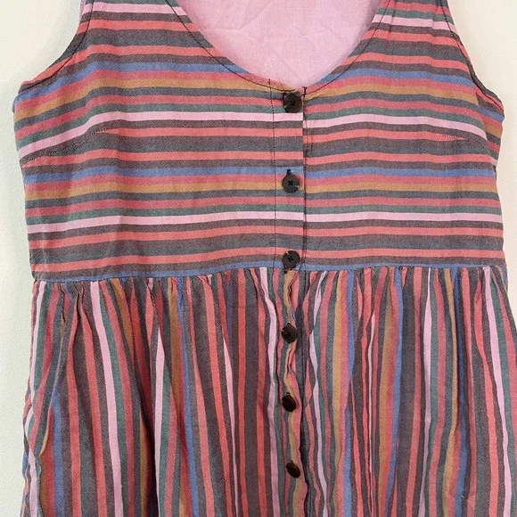 Madewell Blogger Favorite Scoopneck Tank Shirt Dress in Rainbow Stripe - Picture 4 of 7